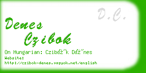 denes czibok business card